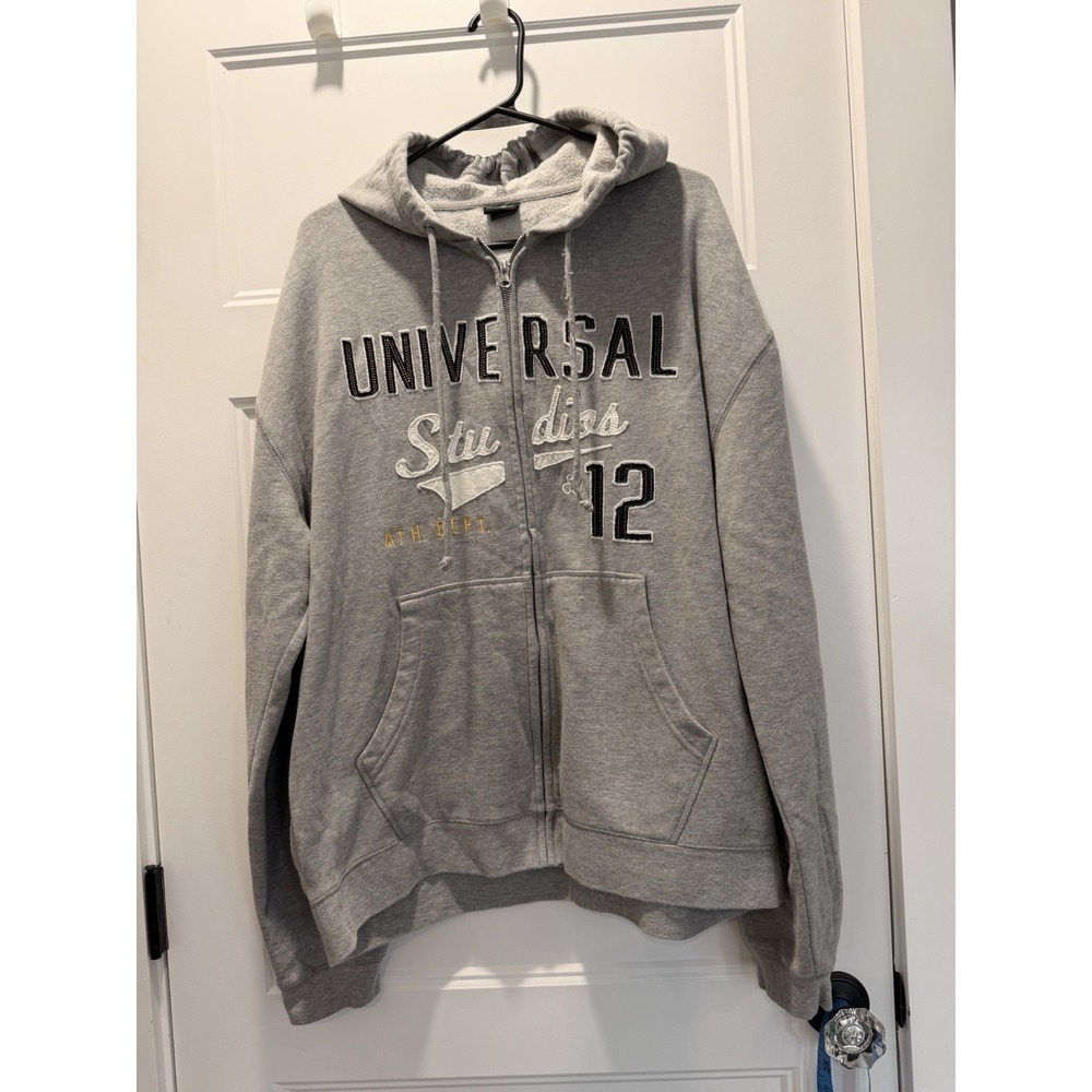 Universal Studios Zip Hoodie – Women's XL – Gray Fleece Sweatshirt